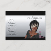 Carte de visite Argent noir cheveux maquillage bea (Dos)