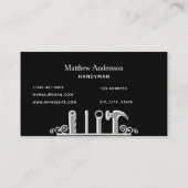 Carte De Visite Argent noir outillage ménagère (Dos)