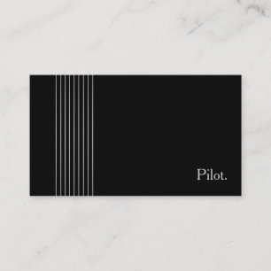 Carte De Visite Argent noir professionnel pilote minimaliste