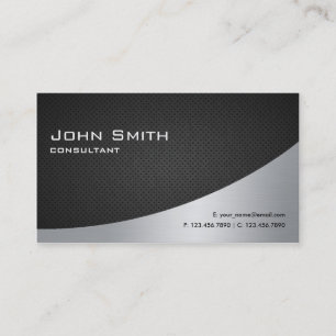 Carte De Visite Argent noir simple moderne élégant professionnel