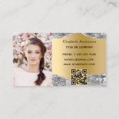 Carte De Visite Argent or agate marbre QR code photo (Dos)