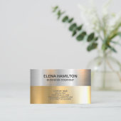 Carte De Visite Argent Or brillant métallique (Debout devant)