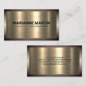 Carte De Visite Argent Or Métallique En Aluminium Brossé | Industr (Devant / Derrière)