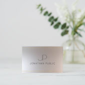 Carte De Visite Argent Or Monogramme look élégant moderne (Debout devant)