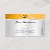 Carte De Visite Argent Parties scintillant orange étincelante Diam (Dos)