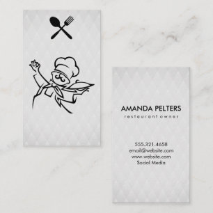 Carte De Visite Argent   Plateau de service chef