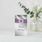 Carte De Visite Argent pourpre V de bijou d'organisateur de (Debout devant)