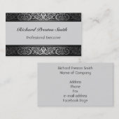 Carte De Visite Argent professionnel élégant et Busin fait sur (Devant / Derrière)