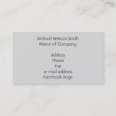 Carte De Visite Argent professionnel élégant et Busin fait sur (Dos)