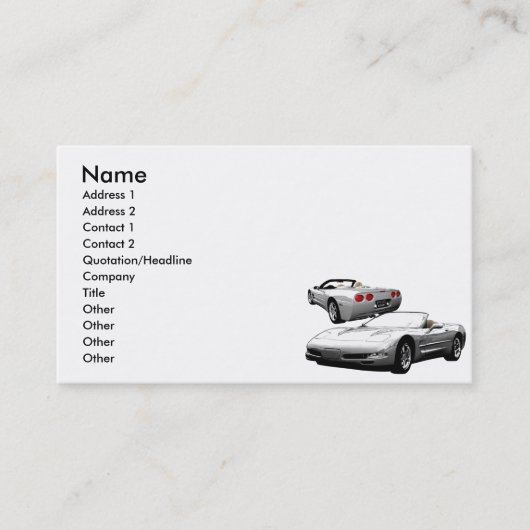 Carte De Visite Argent Roadster (Devant)