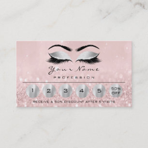 Carte De Visite Argent rose de mèches de yeux de sourcil de