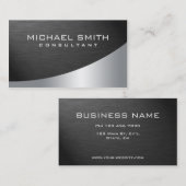 Carte De Visite Argent simple moderne professionnel élégant en (Devant / Derrière)