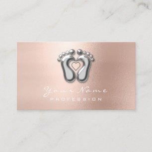 Carte De Visite Argent Slonny rose de thérapeute de massage de