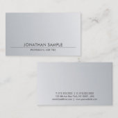 Carte De Visite Argent Sophistiqué Design élégant tendance (Devant / Derrière)