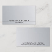 Carte De Visite Argent Sophistiqué Simple Plaine tendance (Devant / Derrière)