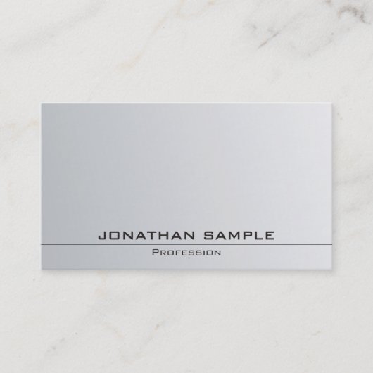 Carte De Visite Argent Sophistiqué Simple Plaine tendance (Devant)
