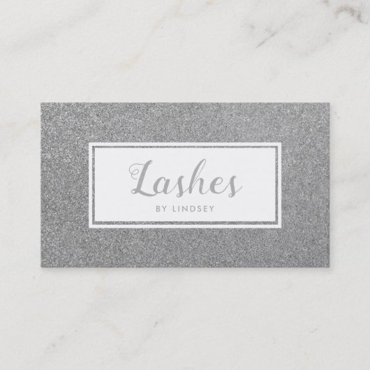 Carte De Visite Argent Sparkle Parties scintillant Lashes Maquille (Devant)