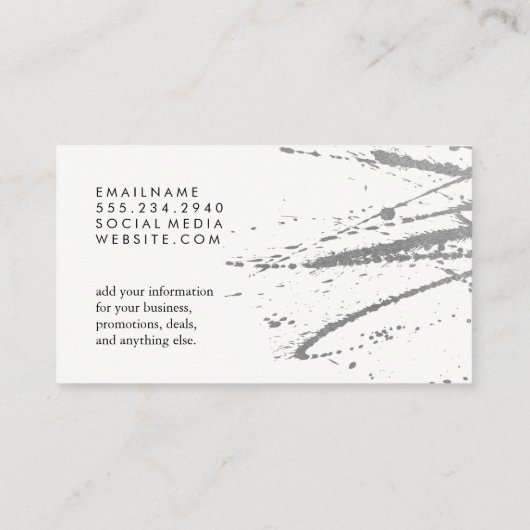 Carte De Visite Argent Splatter (Dos)