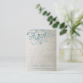 CARTE DE VISITE ARGENT TURQUOISE BLEU LOTUS SIMPLE EARRING AFFICHE (Debout devant)