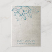 CARTE DE VISITE ARGENT TURQUOISE BLEU LOTUS SIMPLE EARRING AFFICHE (Devant)