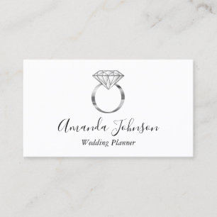 Carte De Visite Argent Wedding planner de bague diamant personnali