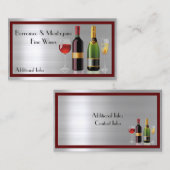 Carte de visite argenté au vin fin (Devant / Derrière)