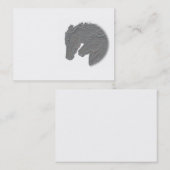 Carte de visite argenté de chevaux (Devant / Derrière)