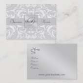 Carte de visite argenté de ruban d'argent de (Devant / Derrière)