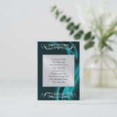 Carte de visite argenté en soie turquoise (Debout devant)