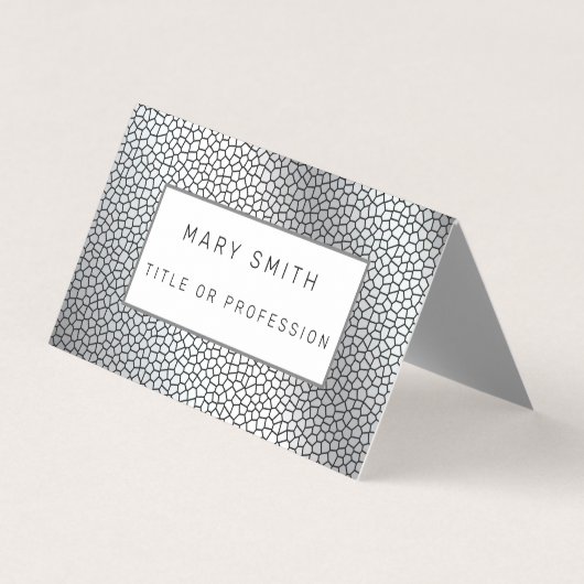 Carte de visite argenté en verre (Devant)