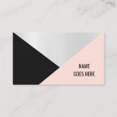 Carte de visite argenté géométrique à la mode (Devant)