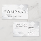 Carte de visite argenté gris lumineux géométrique (Devant / Derrière)