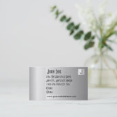 Carte de visite argenté métallique (Debout devant)