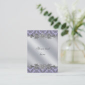 Carte de visite argenté pourpre Damask (Debout devant)