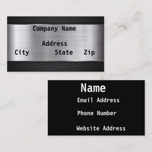 Carte De Visite Argentée (Devant / Derrière)