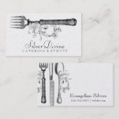 Carte De Visite Argenterie divine argentée vintage de (Devant / Derrière)