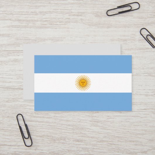 Carte De Visite Argentina flag (Devant/Arrière en situation)
