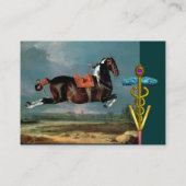 CARTE DE VISITE ARGUMENT DE CHEVAL "OR CADUCEUS VÉTÉRINAIRE SYMBOL (Dos)