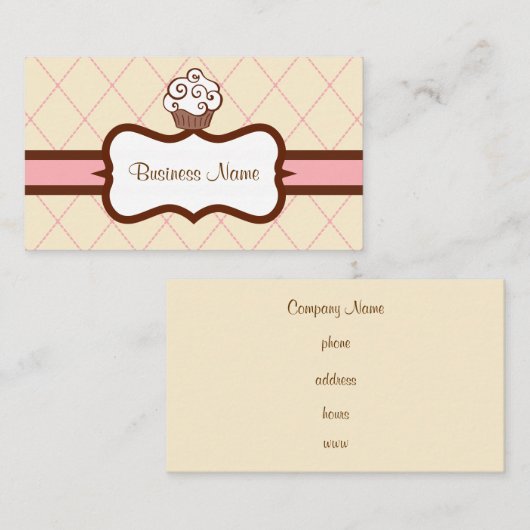 Carte de visite Argyle Cupcake (Devant / Derrière)