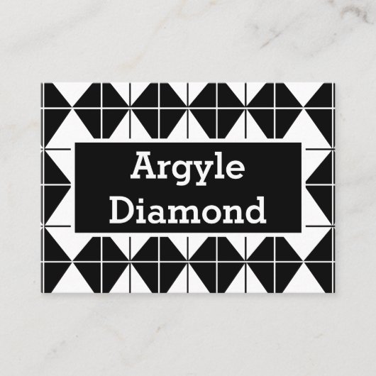 Carte De Visite Argyle noir et blanc (Devant)