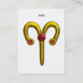 Carte De Visite ARIES / SIGNE D'OR ZODIAC, Jeu de rubis rouge, Bla (Dos)