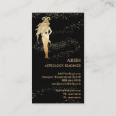 Carte De Visite *~* ARIES Zodiac Astrologie Lecture Gold & Black (Dos)