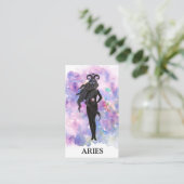 Carte De Visite *~* ARIES Zodiac Astrologie Lectures Bleu rose (Debout devant)