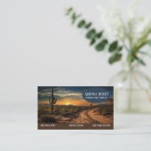 Carte de visite Arizona Cactus Sunset Desert (Debout devant)