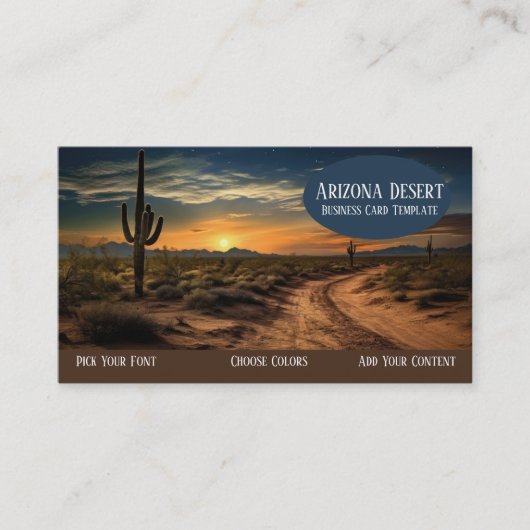 Carte de visite Arizona Cactus Sunset Desert (Devant)