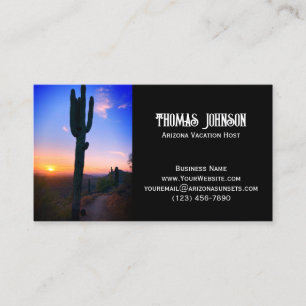 Carte De Visite Arizona Saguaro Cactus coucher de soleil personnal