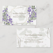 Carte De Visite Armature de fleur feuillue géométrique or       (Devant / Derrière)