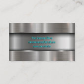 Carte De Visite Armature en métal à main brossé industriel (Dos)