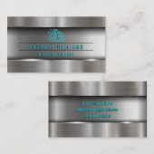 Carte De Visite Armature en métal à main brossé industriel (Devant / Derrière)