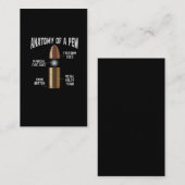 Carte De Visite Arme à munitions Pew Anatomy Funny Gun (Devant / Derrière)